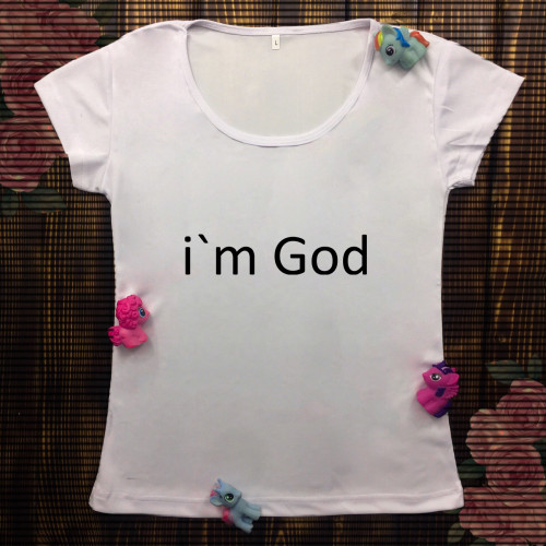 Жіноча футболка з принтом - i`m God