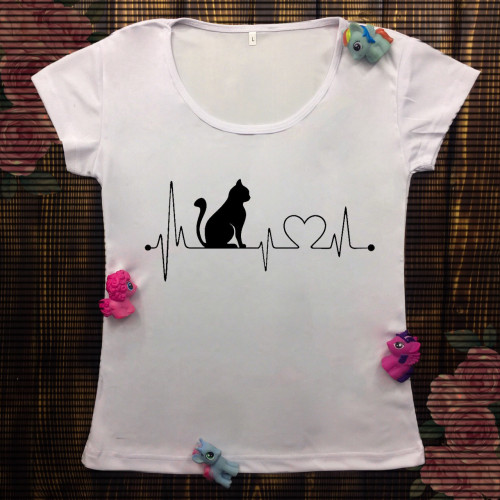 Жіноча футболка з принтом - Кіт діаграма