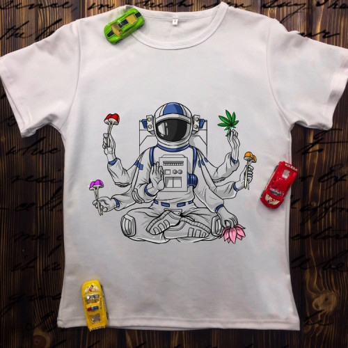 Чоловіча футболка з принтом - Космонавт в Нірвані