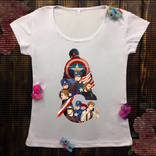 Жіноча футболка з принтом - Capitan America