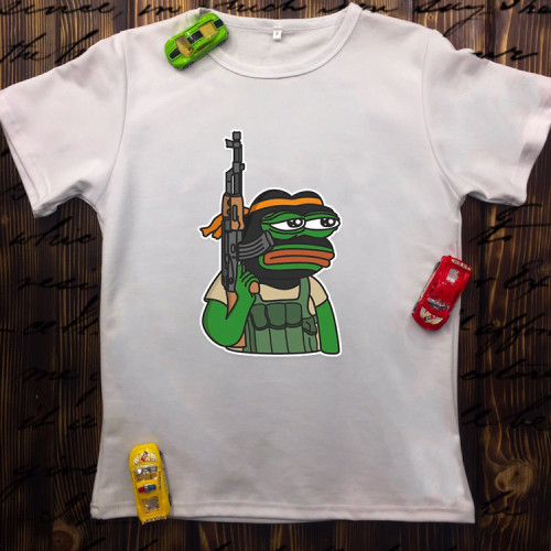 Чоловіча футболка з принтом - Жаба Пепе терорист