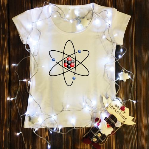 Жіноча футболка з принтом - Атоми