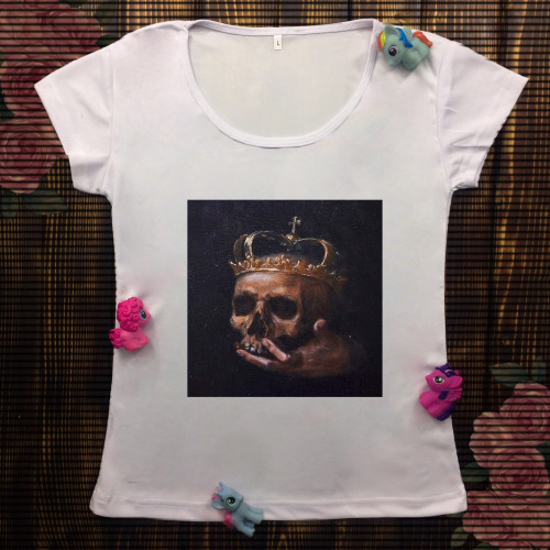 Жіноча футболка з принтом - Череп в короні