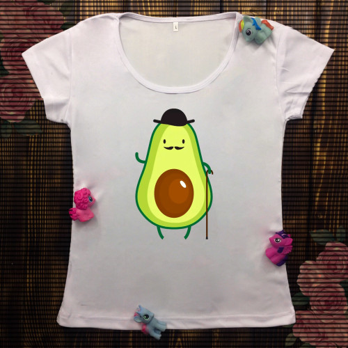 Жіноча футболка з принтом - Авокадо- Джентельмен