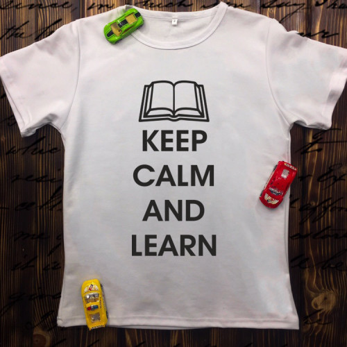 Чоловіча футболка з принтом - Keep calm and learn