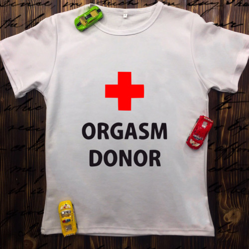 Чоловіча футболка з принтом - Orgasm donor
