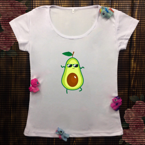Жіноча футболка з принтом - Стильне авокадо 