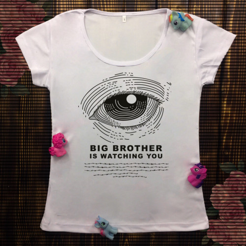 Жіноча футболка з принтом - Big brother is watching you