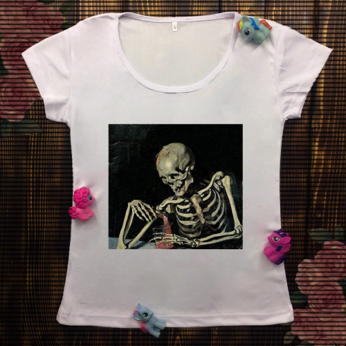 Жіноча футболка з принтом - Скелет
