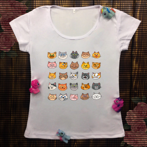 Жіноча футболка з принтом - Коти
