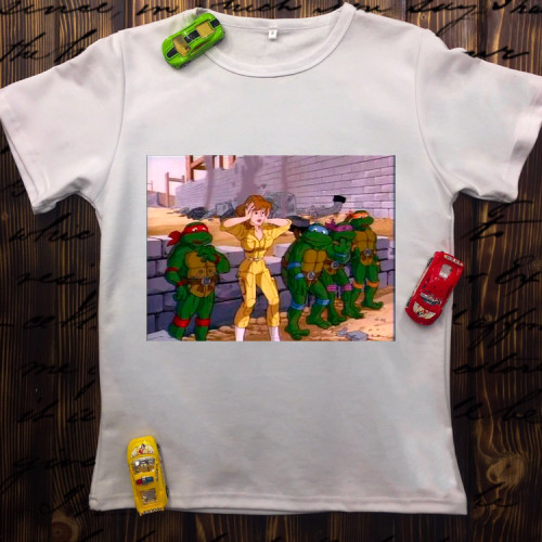 Чоловіча футболка з принтом - Черепашки ніндзя 1986