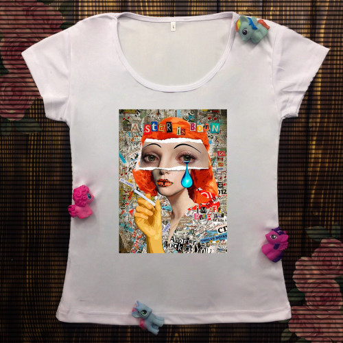 Жіноча футболка з принтом - Колаж