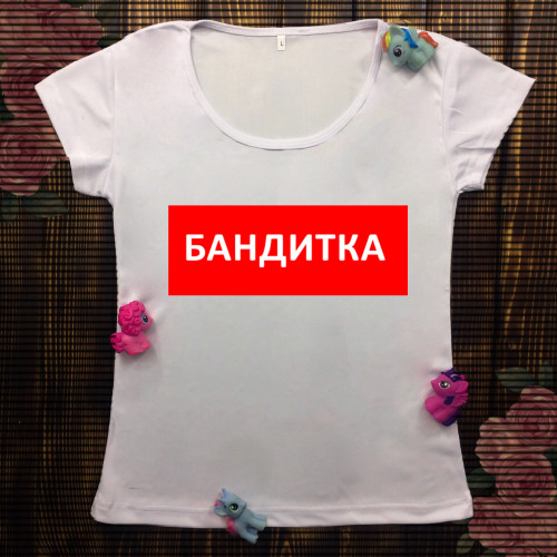 Жіноча футболка з принтом - Бандитка