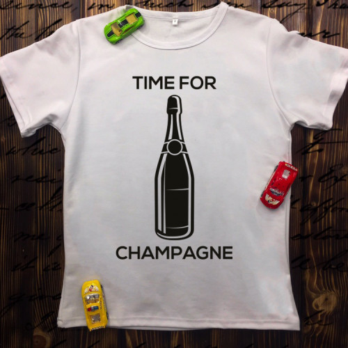 Чоловіча футболка з принтом -Time for champagne
