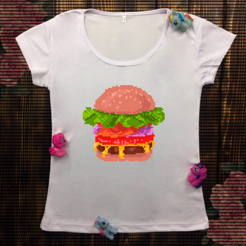 Жіноча футболка з принтом - Бургер