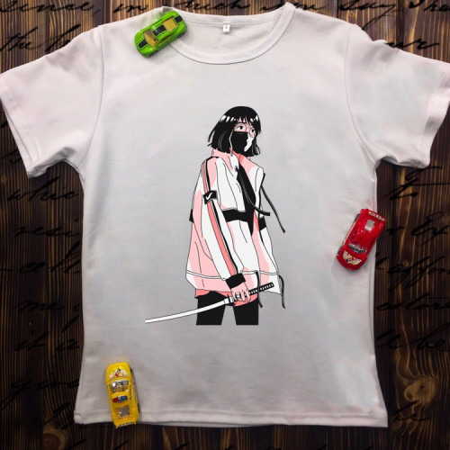 Чоловіча футболка з принтом - Girl with a katana