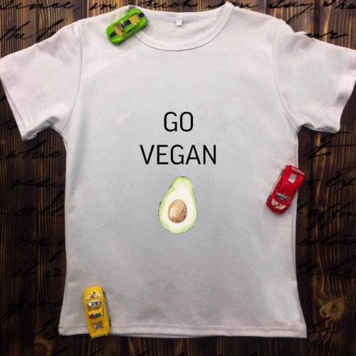 Чоловіча футболка з принтом - Go Vegan