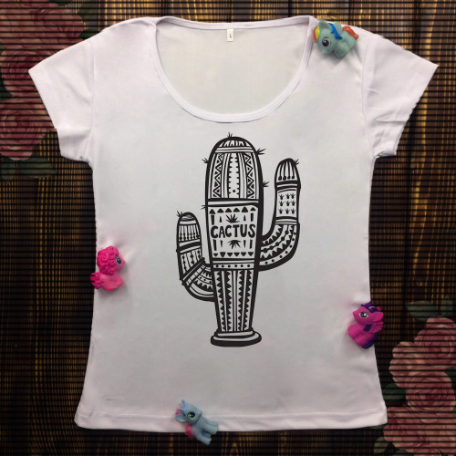 Жіноча футболка з принтом - Кактус