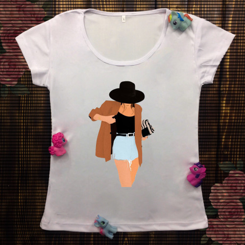 Жіноча футболка з принтом - Модна дівчина