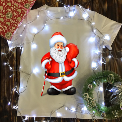Чоловіча футболка з принтом - Дед мороз