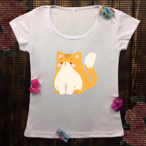 Жіноча футболка з принтом - Милий котик