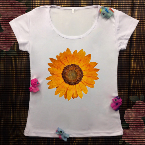 Жіноча футболка з принтом - Соняшник