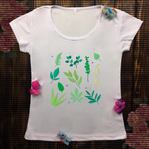 Жіноча футболка з принтом - Рослини
