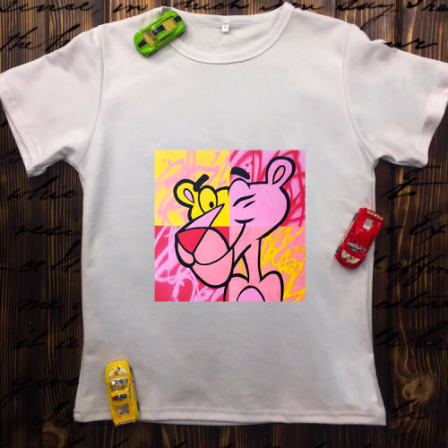 Чоловіча футболка з принтом - Art Pink Panther