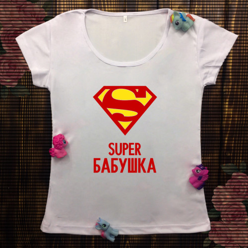 Жіноча футболка з принтом - Super Бабуся