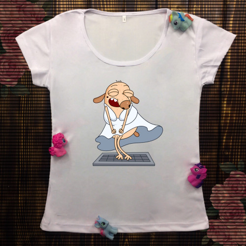 Жіноча футболка з принтом - Діггі в сукні