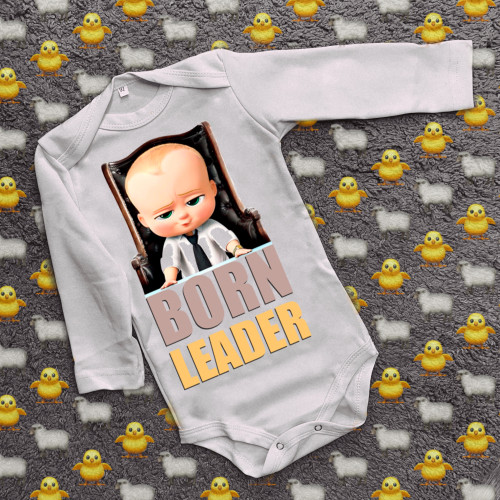 Дитячий боді з принтом - Born Leader