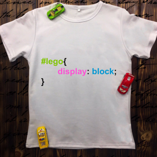 Чоловіча футболка з принтом - #lego display: block