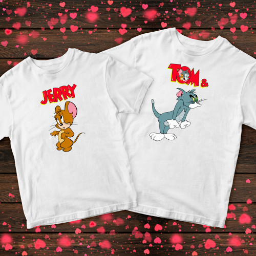 Парні футболки з принтом - Том и Джерри