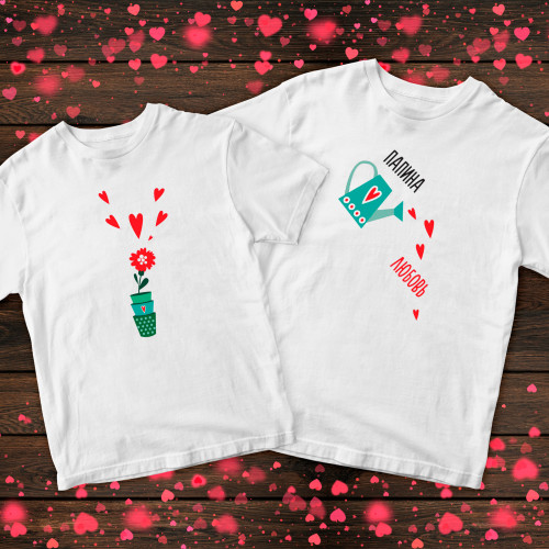 Парні футболки з принтом - Татове кохання