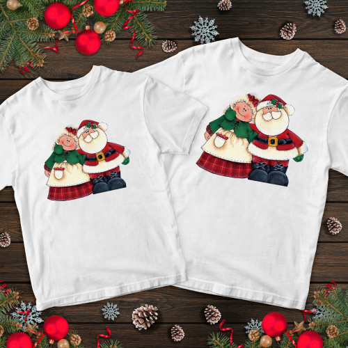 Парні футболки з принтом - Дід і Бабуся мороз -4