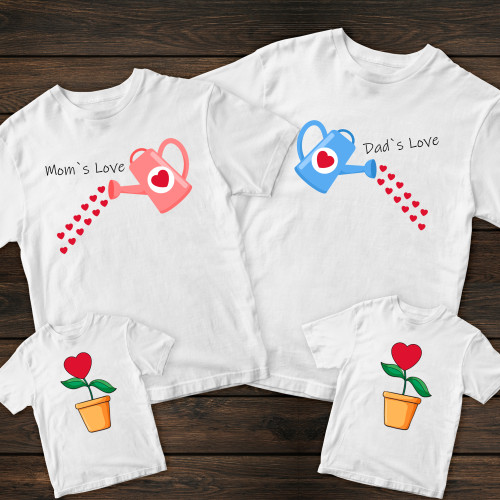 Сімейні футболки з принтом - Батьківська любов