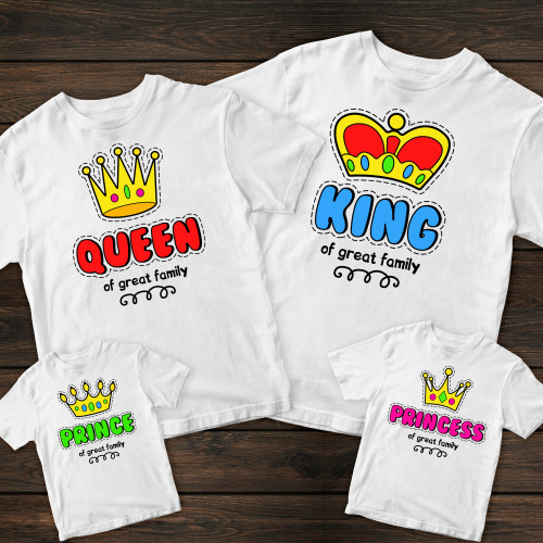 Сімейні футболки з принтом - Королевская семья