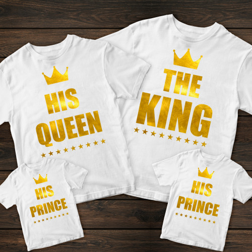 Сімейні футболки з принтом - Королівство (золото)