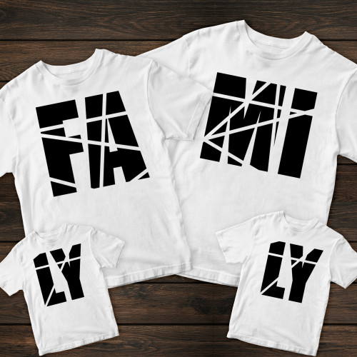 Сімейні футболки з принтом - FA-MI-LY