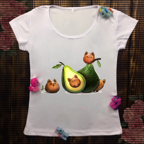Жіноча футболка з принтом - Авокадо-кіт