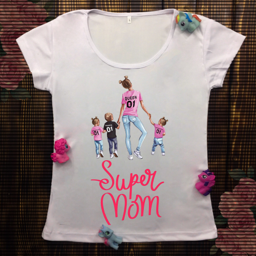 Жіноча футболка з принтом - Super Mom