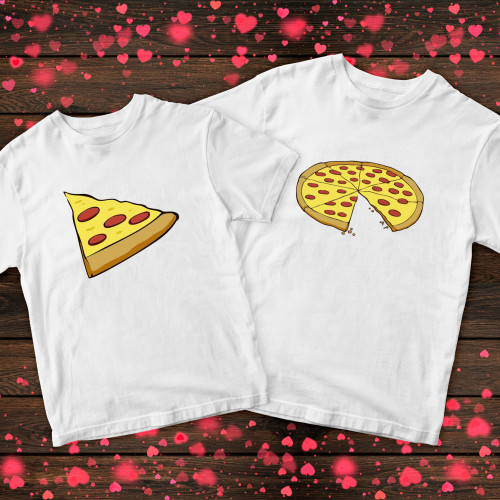 Парні футболки з принтом - Піца
