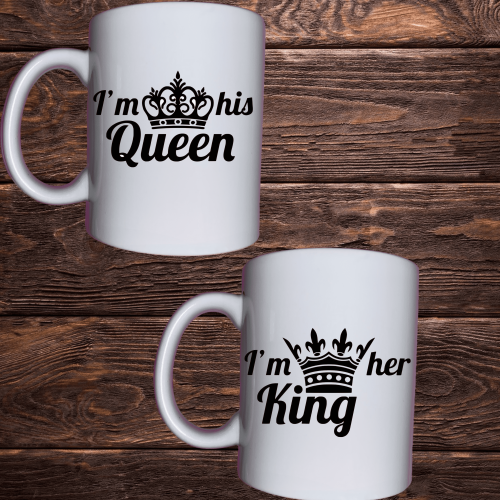 Чашка з принтом - I`m her king, I`m his queen