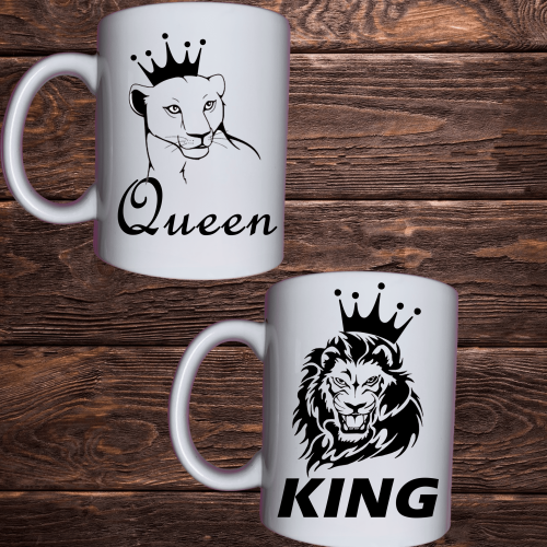 Чашка з принтом - Queen, king