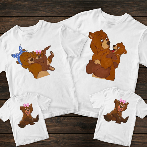 Сімейні футболки з принтом -Ведмедики