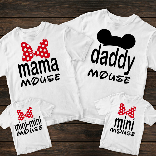 Сімейні футболки з принтом - Сім'я Mouse