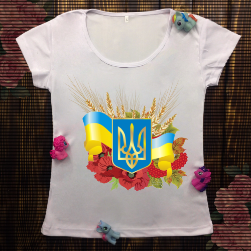 Жіноча футболка з принтом - Символи України 
