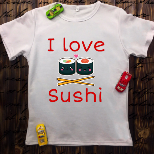 Чоловіча футболка з принтом - I love sushi