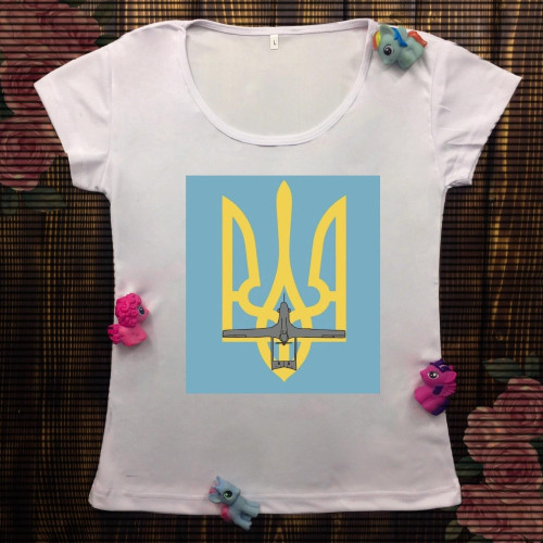 Жіноча футболка з принтом - Герб України