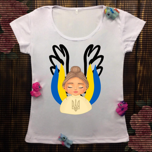 Жіноча футболка з принтом - Ангел України